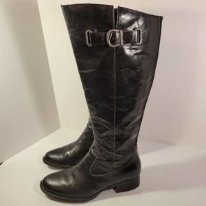 Born Black Cort Leather Knee High Boots Women's 8 M